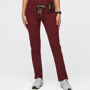 FIGS YOLO Burgundy Small Tall Scrub Pants